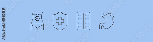 Medical Line Icons Editable Stroke. set of line vector icons