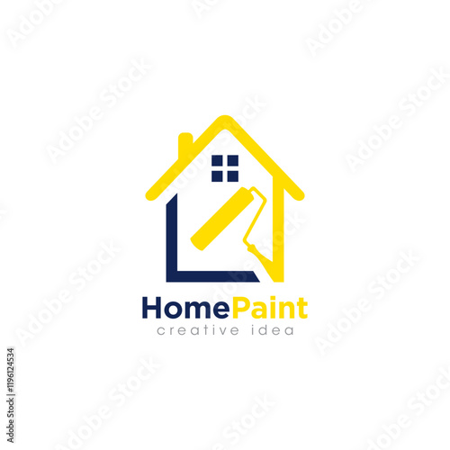 Creative Home Paint Concept Logo Design Template