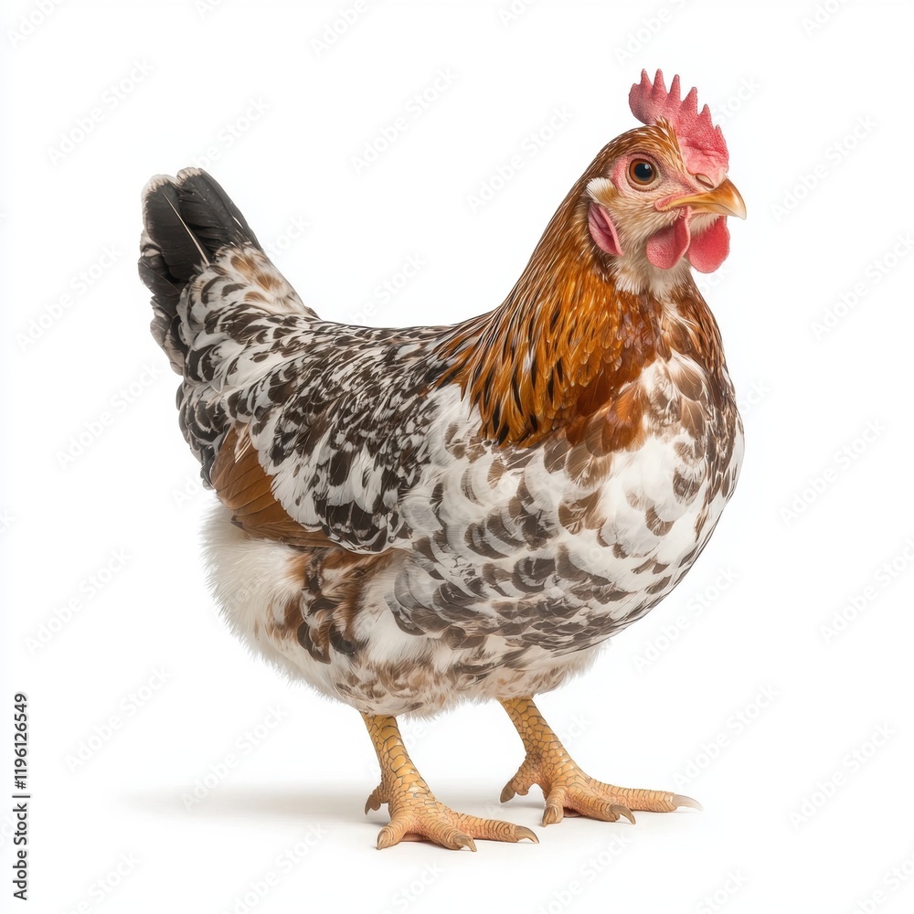 Fototapeta premium Colorful hen isolated on white background