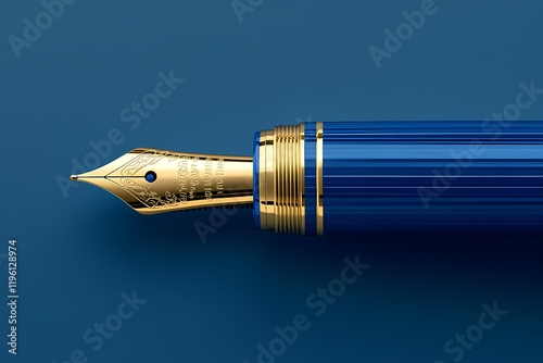 Exquisite Blue and Gold Fountain Pen
