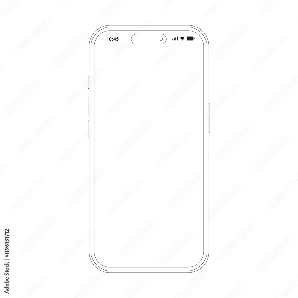 Mockup smart phone vector and blank screen isolated on white background