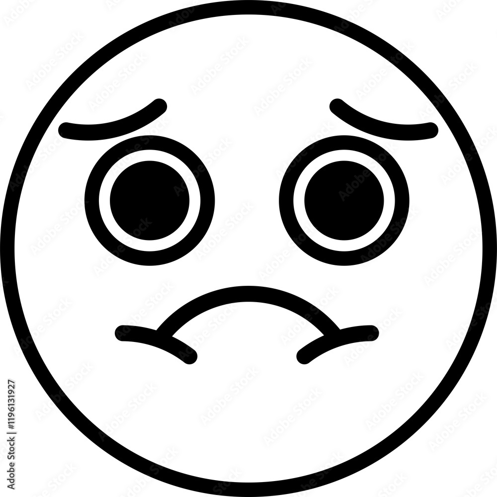 Set of outline emoji-Sad Face Set of outline emoji-Sad Face