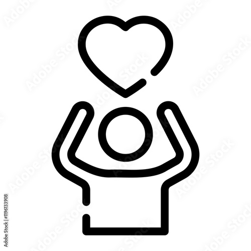 compassion line icon