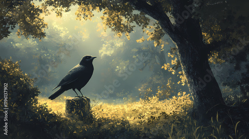 The occasional bird chirps overhead, adding a natural soundtrack to the scene. Shadowsong. Illustration