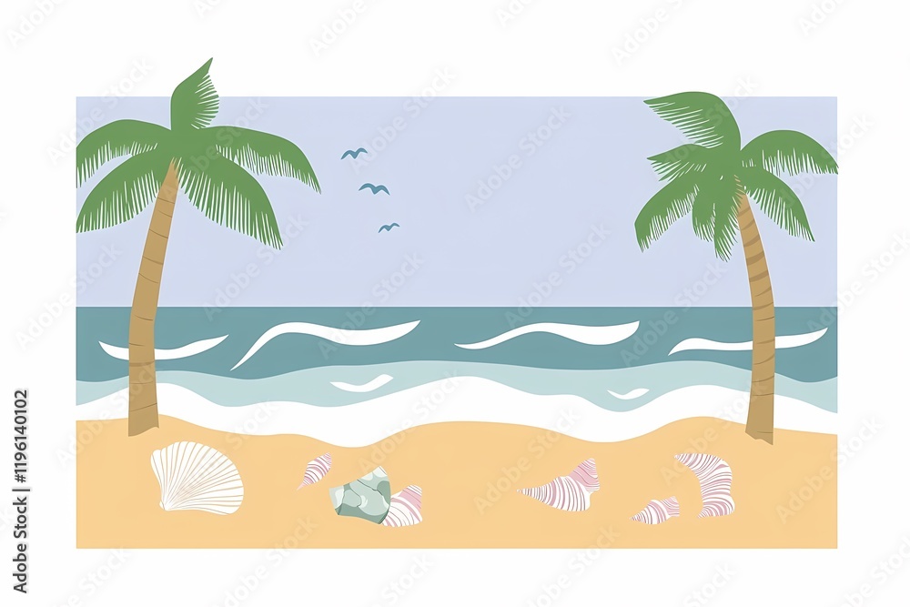 Fototapeta premium Tropical Beach Paradise Scene