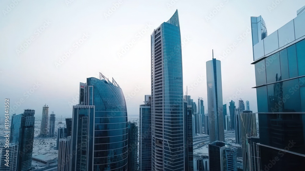 Obraz premium Modern City Skyline at Dawn