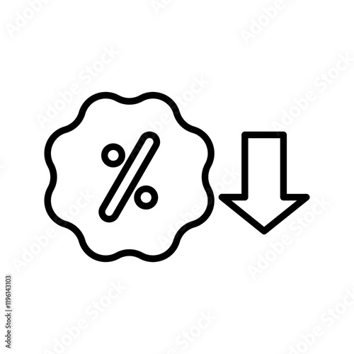 Discount icon, Percentage, finance percent offer tag, Shopping Sale label, Black friday coupon, promotion commission icons button, vector, sign, symbol, logo, illustration, editable stroke and flat
