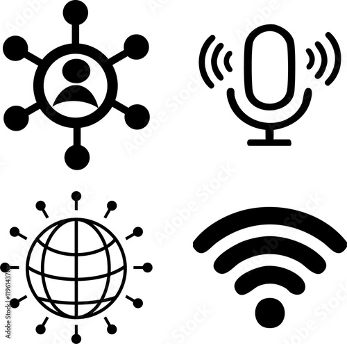 network symbol icon set