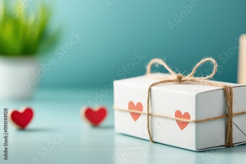 Small white gift box with twine and heart design, promoting eco-friendly Valentine’s Day gift ideas