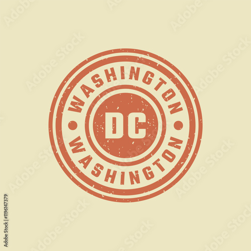 Washington stamp badge in retro style