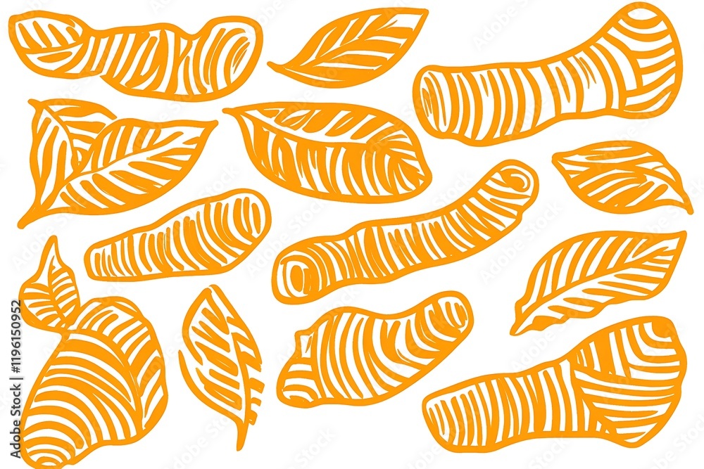 Vibrant Orange Botanical Pattern Design Vibrant Orange Botanical Pattern Design