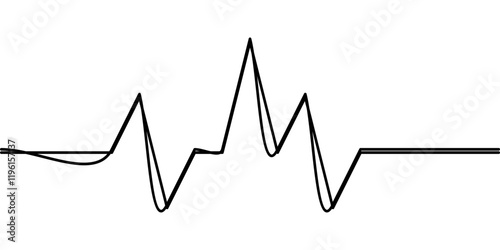 continuous line drawing of heart rate monitor symbol. abstract line art illustration