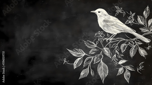 Chalk drawig of browser window with inscription birdsong. Shadowsong. Illustration photo