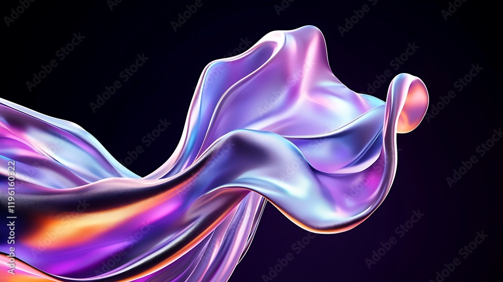 Obraz premium Abstract Iridescent Fluid Wave