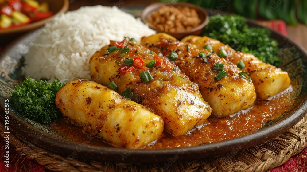 Spicy Fish in Aromatic Sauce with Rice Spicy Fish in Aromatic Sauce with Rice