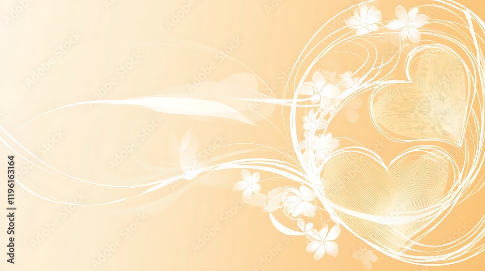 Elegant Hearts Flowers Abstract Design Background Elegant Hearts Flowers Abstract Design Background