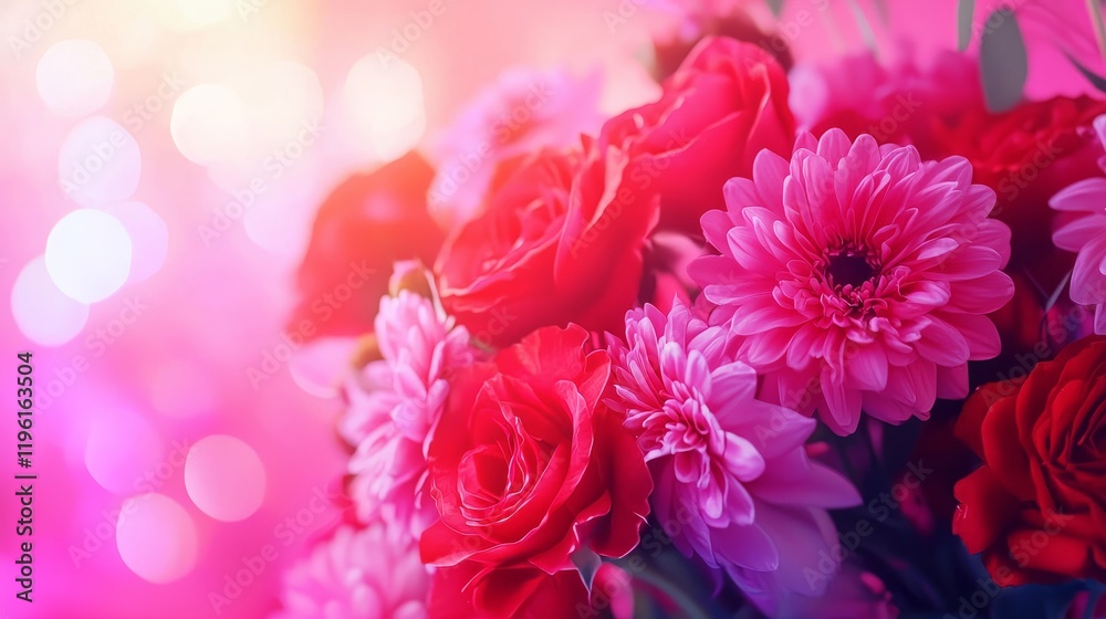 A beautifully wrapped bouquet with early bird offer tags, watercolor style, soft pink and red hues, dreamy lighting, high resolution A beautifully wrapped bouquet with early bird offer tags, watercolor style, soft pink and red hues, dreamy lighting, high resolution