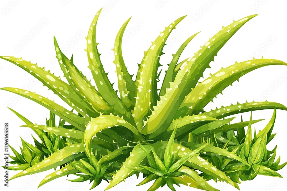 Fototapeta premium Vibrant Aloe Vera Plant Illustration
