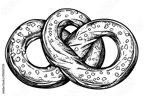 Vintage Pretzel Illustration photo