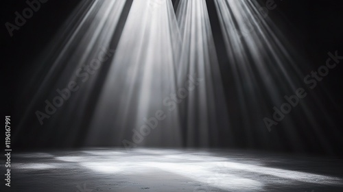 Abstract Black and White Bokeh Spotlights on a Minimalist Scene