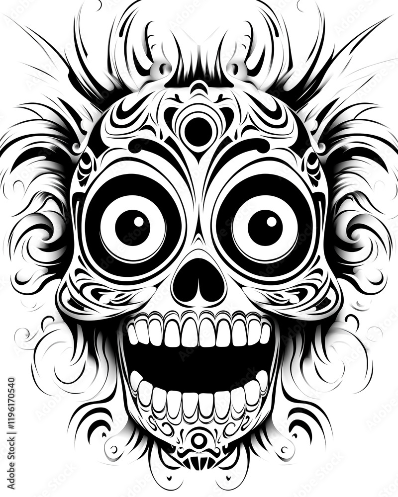 Obraz premium A skull with a smile on its face