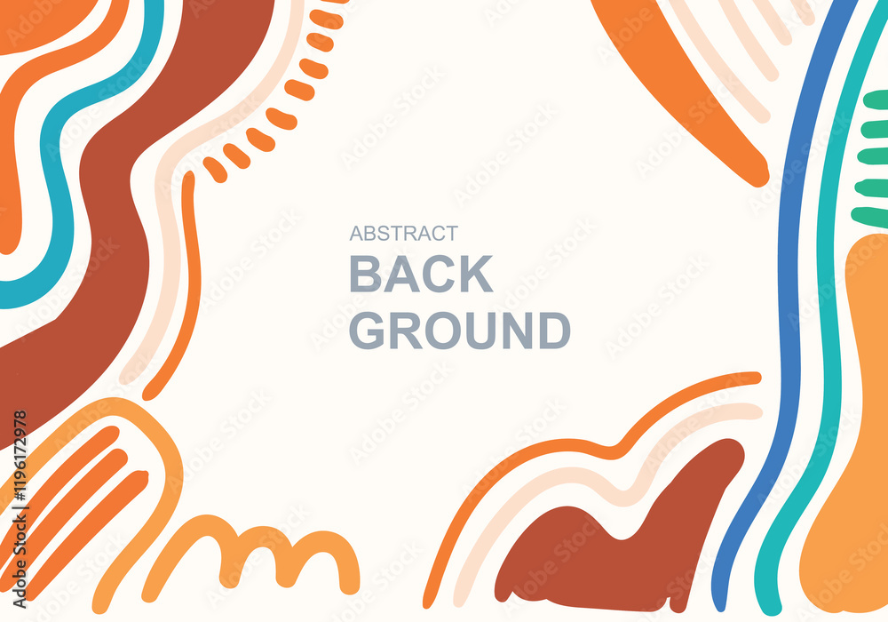 Obraz premium Background. Line scribble abstract shapes, modern pattern, for printing. Poster, wallpaper