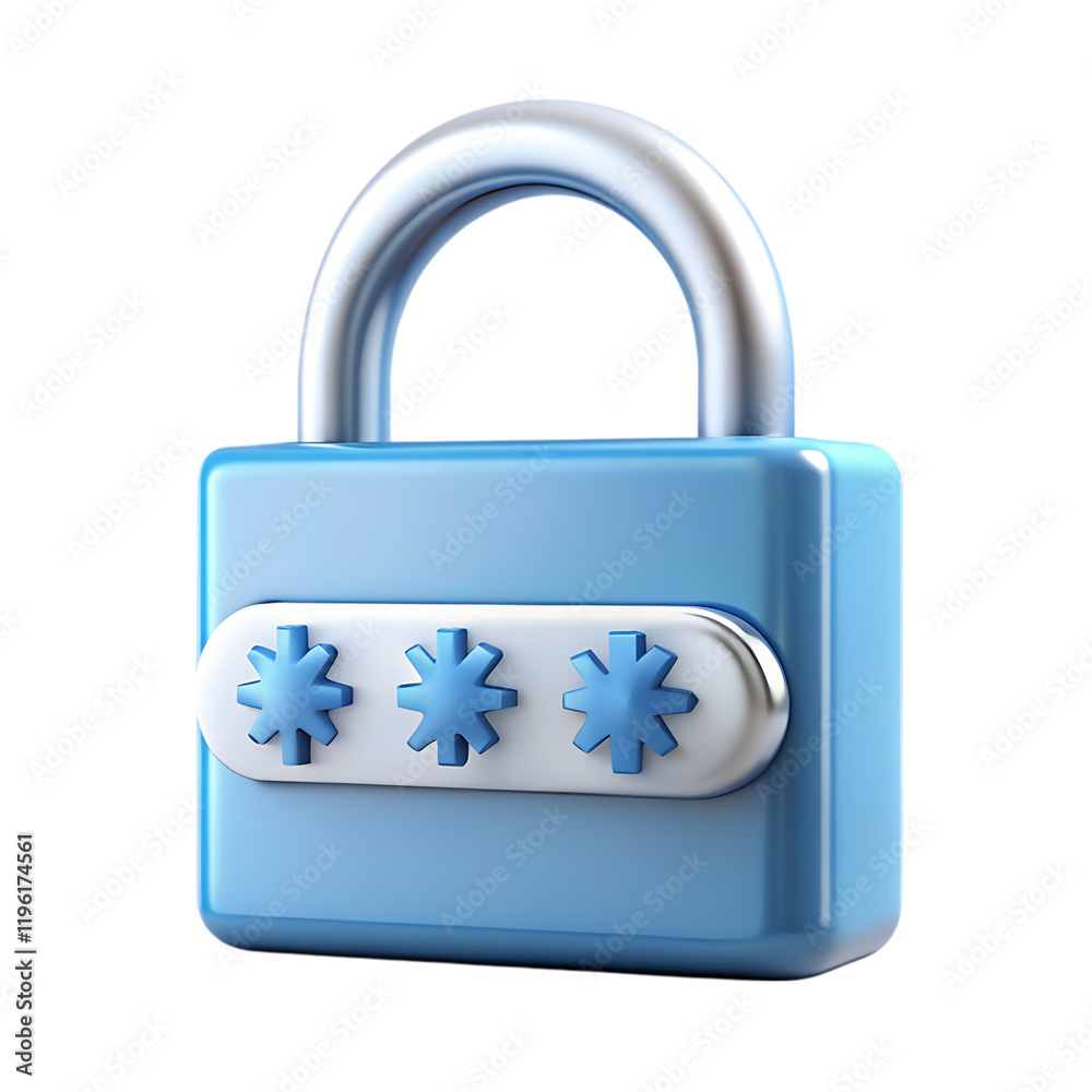 Password 3d render icon design Password 3d render icon design