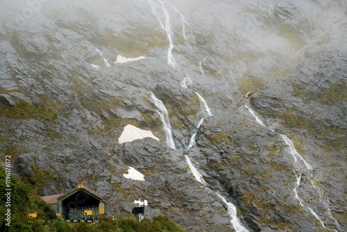 Bild auf Leinwand Hundred Falls at Homer Tunnel West Entrance
