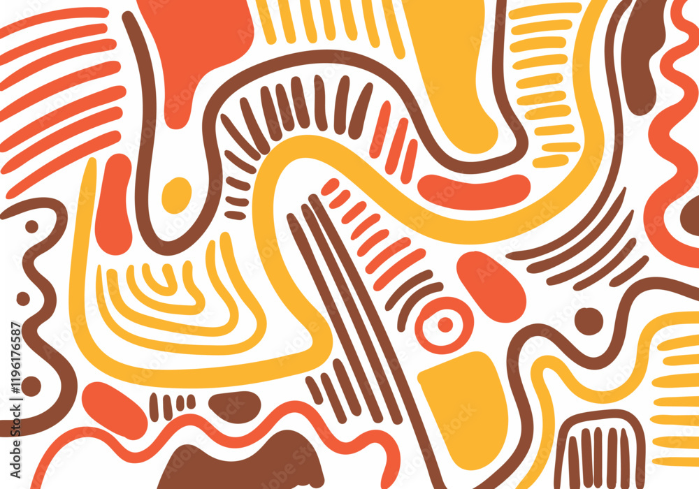 Obraz premium Background. Line scribble abstract shapes, modern pattern, for printing. Poster, wallpaper