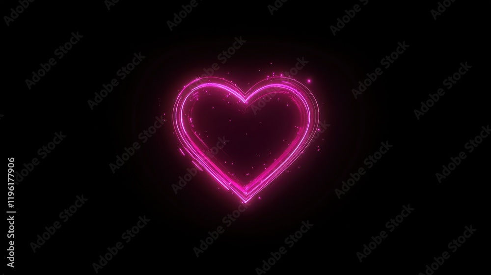 Glowing Pink Heart Glowing Pink Heart