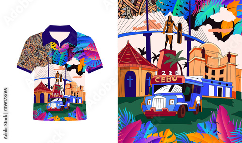 Sinulog Cebu: Cultural Editable Vector Design and shirt mockup