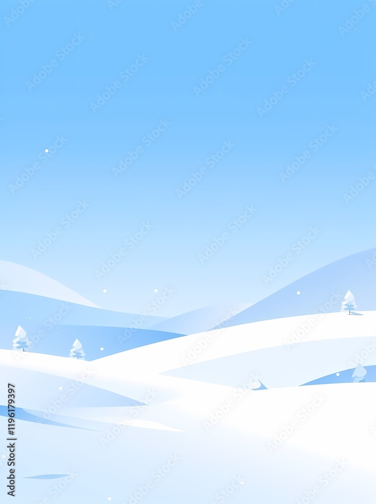 Misty snow scenery
