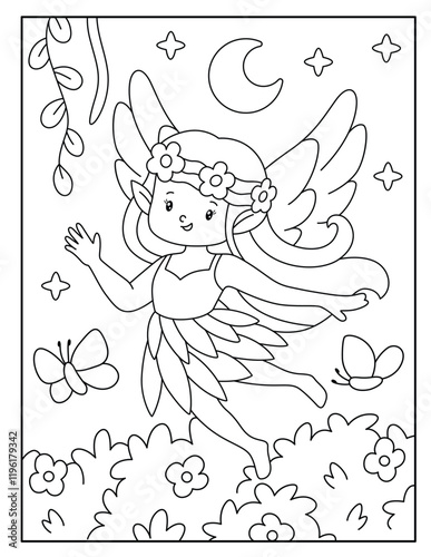 Beautiful fairy coloring pages for kids