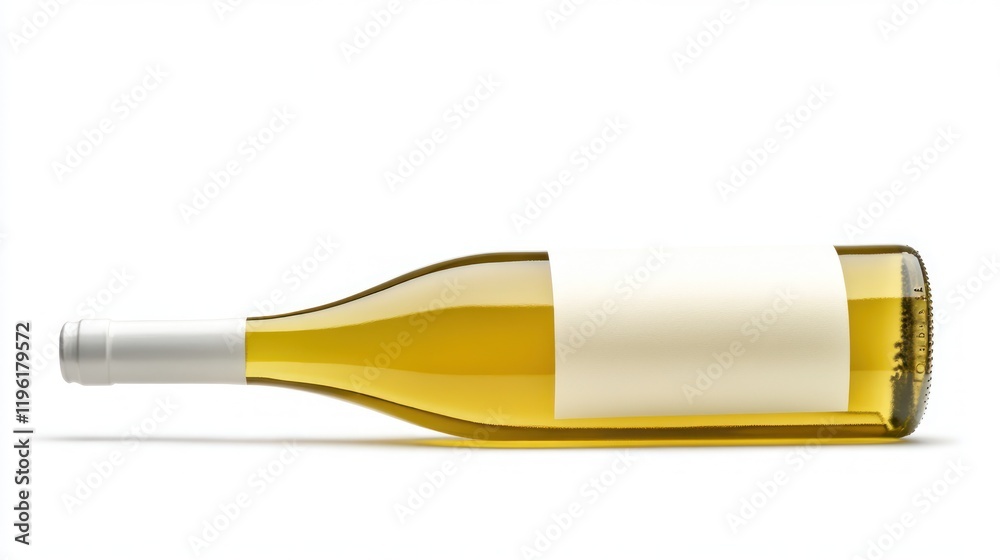 White Wine Bottle with Blank Label White Wine Bottle with Blank Label