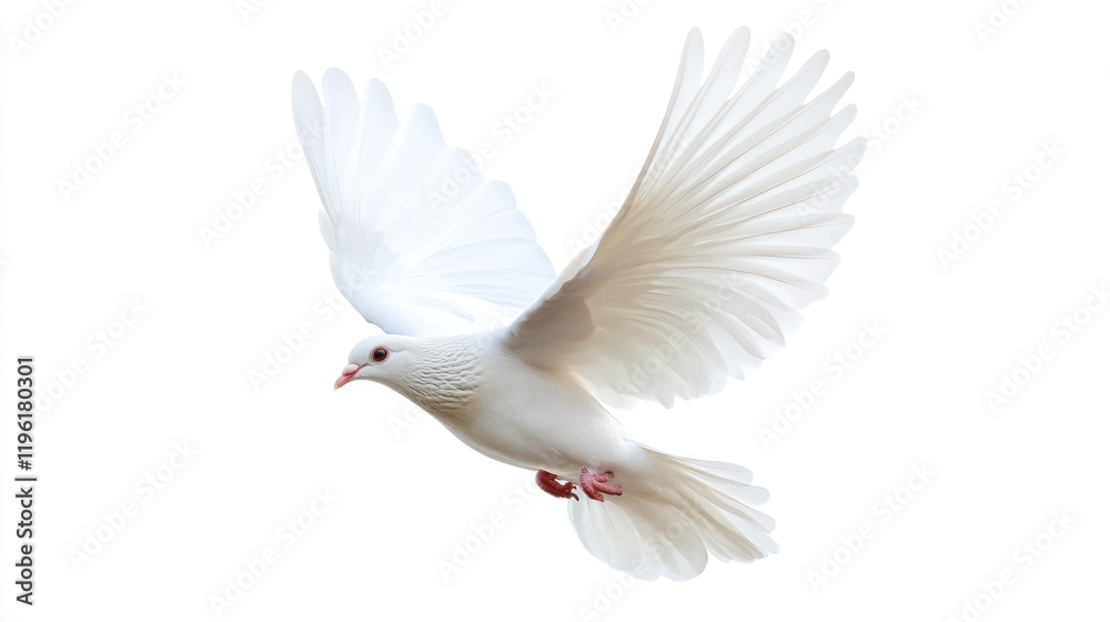 Obraz premium White Dove in Flight