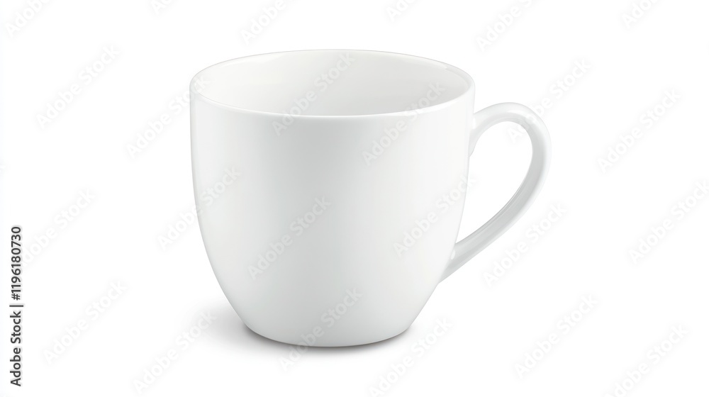 White Ceramic Mug on White Background