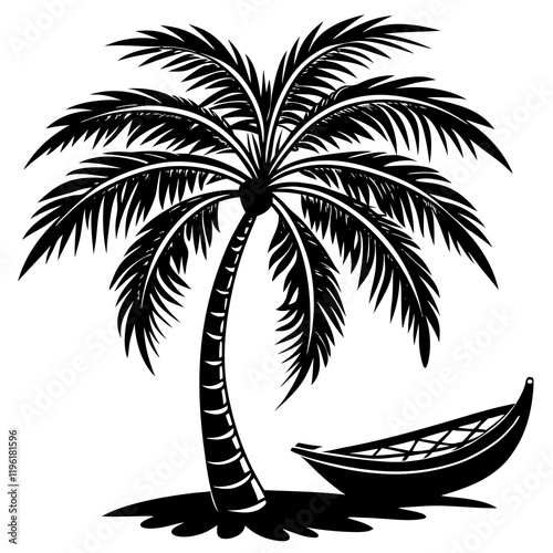 silhouette of palm tree