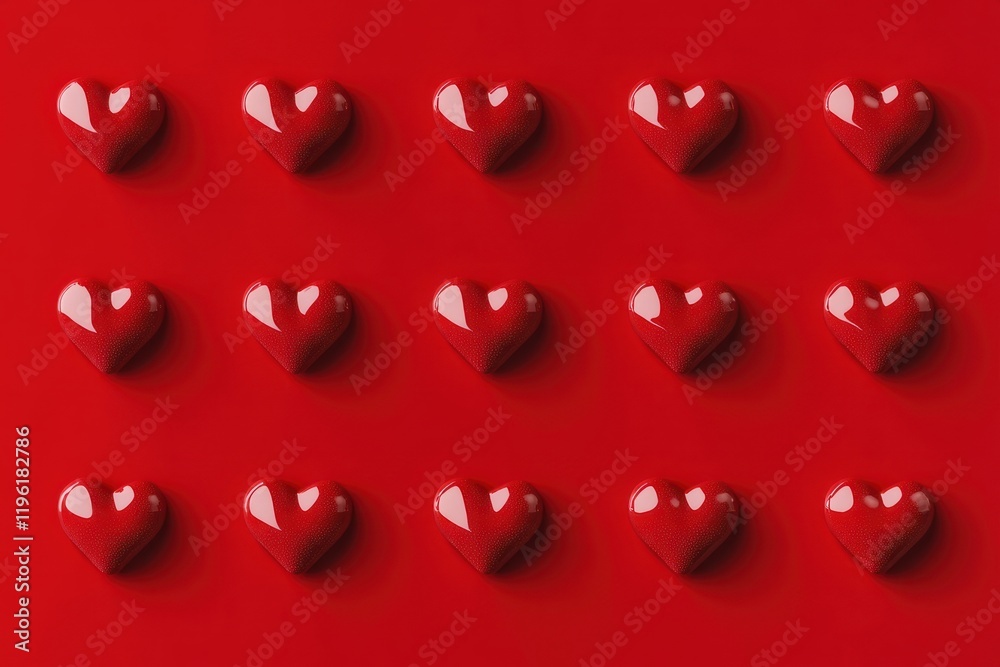 Red heart valentine's pattern symbol. Red heart valentine's pattern symbol.
