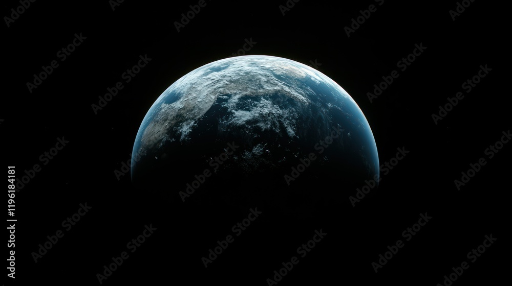 Naklejka premium A serene view of Earth from the Moon,