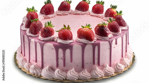 Delicious Strawberry Cake with Pink Glaze, dessert, sweet, bakery, food, pastry