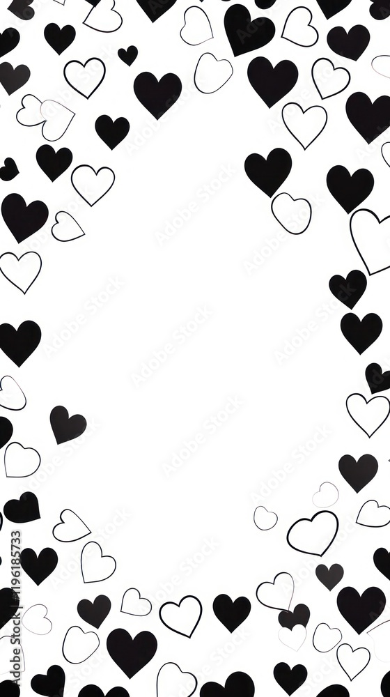 Fototapeta premium Heart backgrounds pattern white.