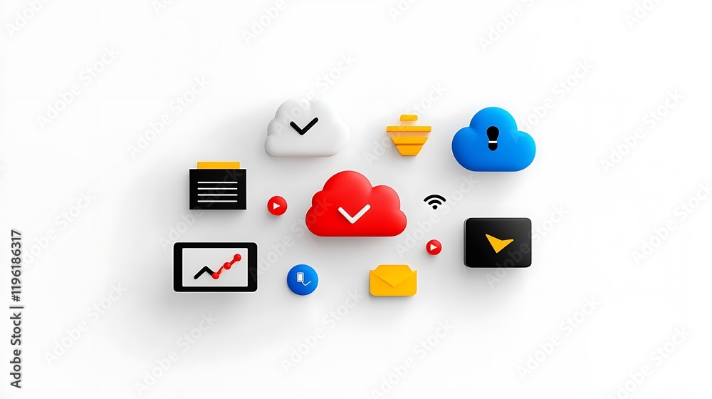 Fototapeta premium Cloud Computing Network and Data Storage