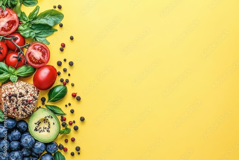 minimalist photo of [insert food here, like cheeseburger] ingredients flying, flat yellow background -