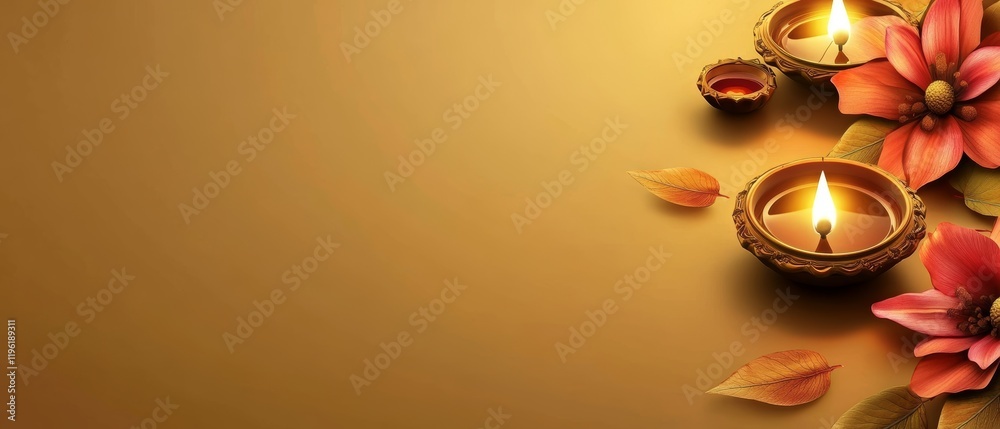 3D vector copy space of Diwali Day greeting