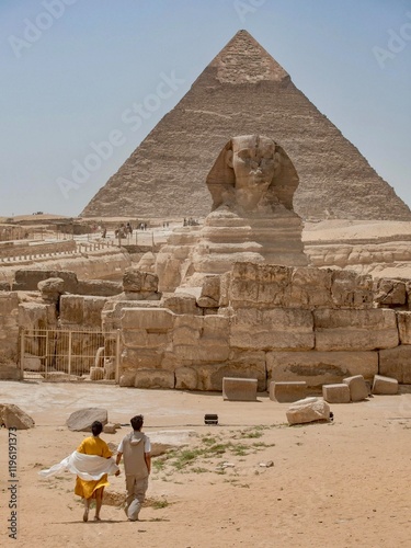 sphinx and pyramid