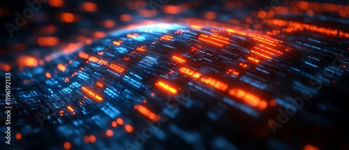 Abstract glowing digital data sphere.