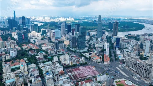 Hyperlapse of Stunning Urban Landscapes in a Vietnamese City photo