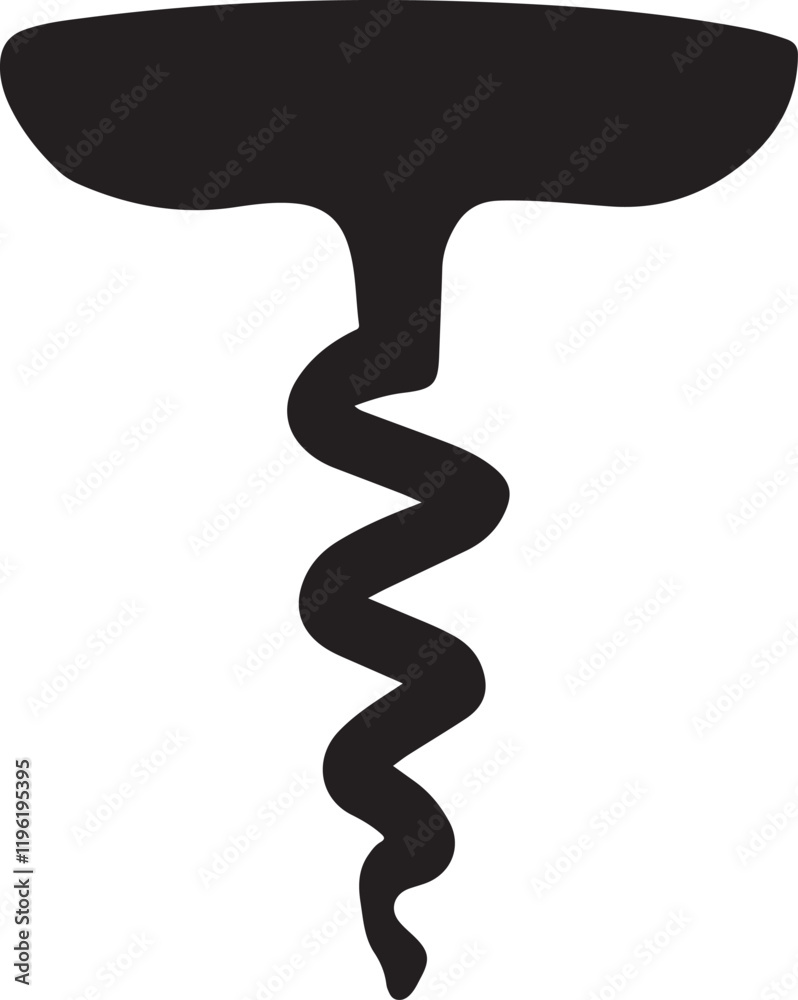 corkscrew isolated on white, Corkscrew icon silhouette vector style corkscrew isolated on white, Corkscrew icon silhouette vector style