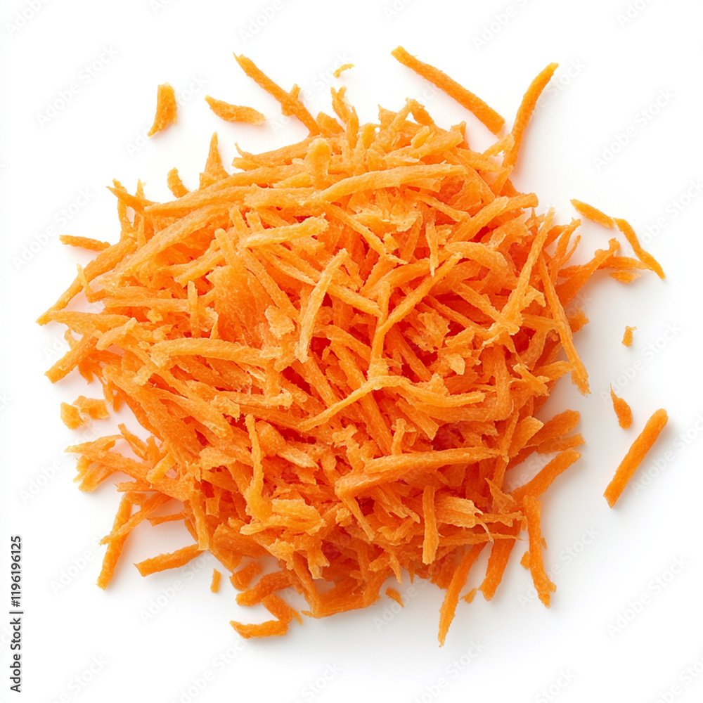 grated carrots isolated on white background grated carrots isolated on white background