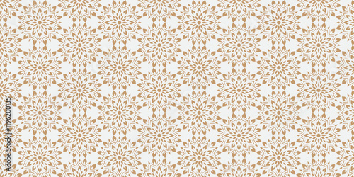 Islamic Seamless geometric pattern in authentic arabian Subtle simple golden islamic design style. 
